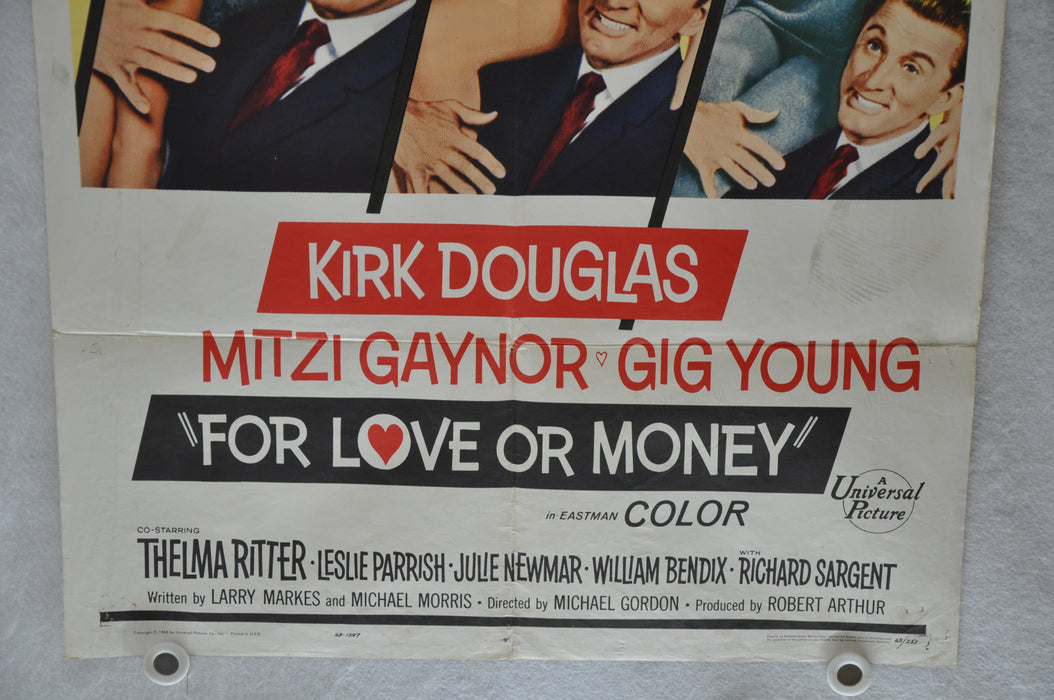 1963 For Love or Money Original 1SH Movie Poster 27x41 Kirk Douglas Mitzi Gaynor   - TvMovieCards.com