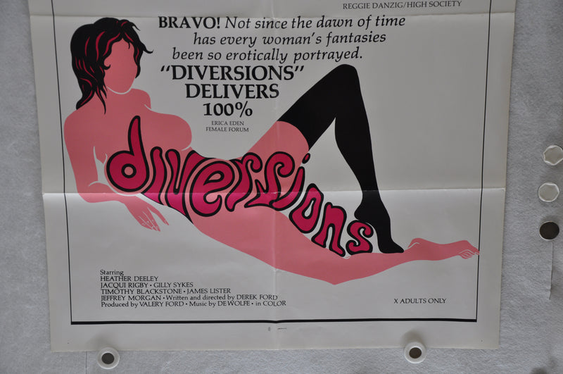 1976 Diversions Original 1SH Movie Poster 27 x 41 Heather Deeley Derek Martin   - TvMovieCards.com