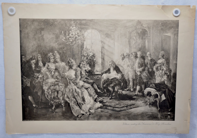 Vincente V. de Paredes "Voltaire reading his Semiramis to King Stanislas" Print   - TvMovieCards.com