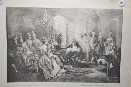 Vincente V. de Paredes "Voltaire reading his Semiramis to King Stanislas" Print   - TvMovieCards.com