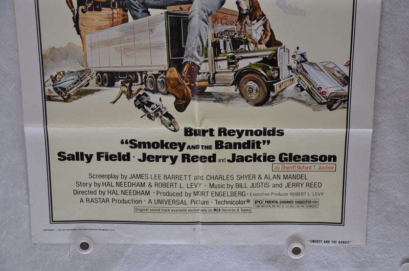 1977 Smokey and the Bandit Original 1SH Movie Poster 27 x 41  Burt Reynolds   - TvMovieCards.com