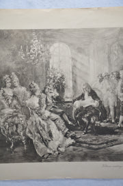 Vincente V. de Paredes "Voltaire reading his Semiramis to King Stanislas" Print   - TvMovieCards.com