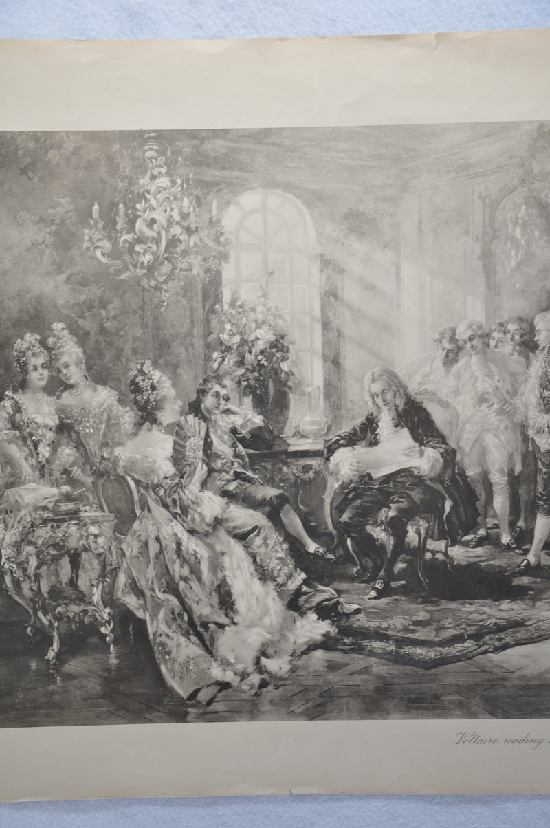 Vincente V. de Paredes "Voltaire reading his Semiramis to King Stanislas" Print   - TvMovieCards.com