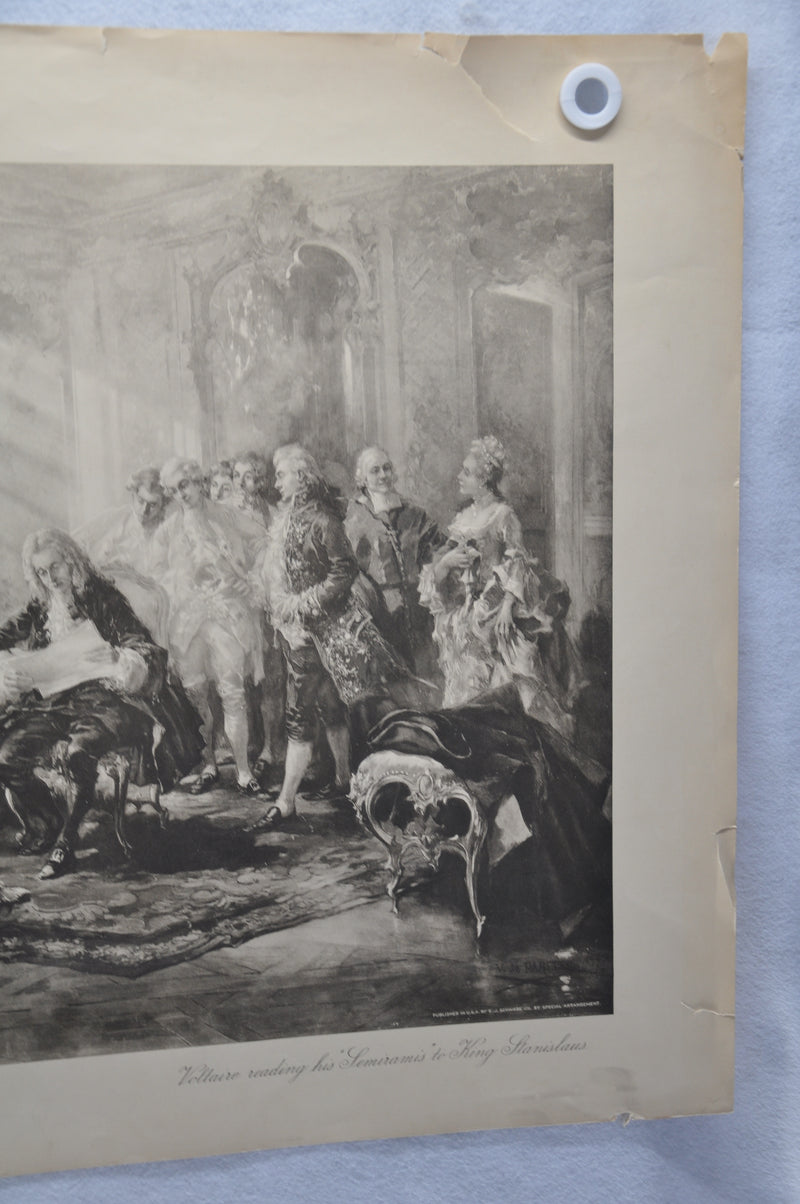 Vincente V. de Paredes "Voltaire reading his Semiramis to King Stanislas" Print   - TvMovieCards.com