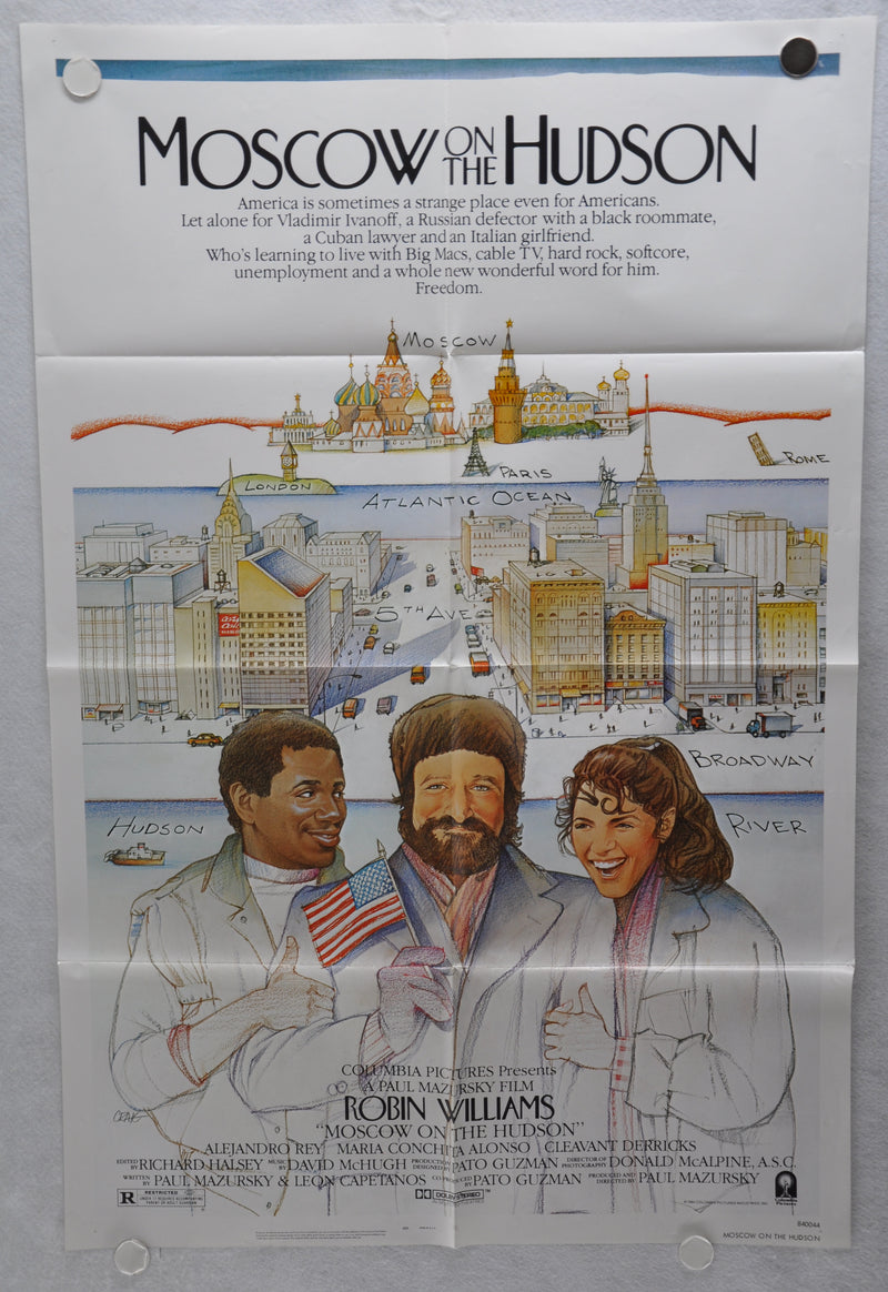 1984 Moscow on the Hudson Original 1SH Movie Poster 27 x 41 Robin Williams   - TvMovieCards.com