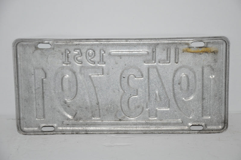 1951 Illinois License Plate # 1943 791 Passenger Car Original Tag YOM Birth Year   - TvMovieCards.com
