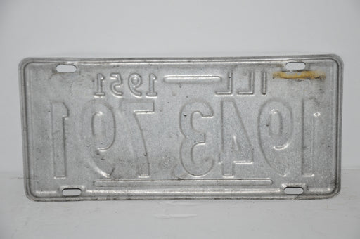 1951 Illinois License Plate # 1943 791 Passenger Car Original Tag YOM Birth Year   - TvMovieCards.com