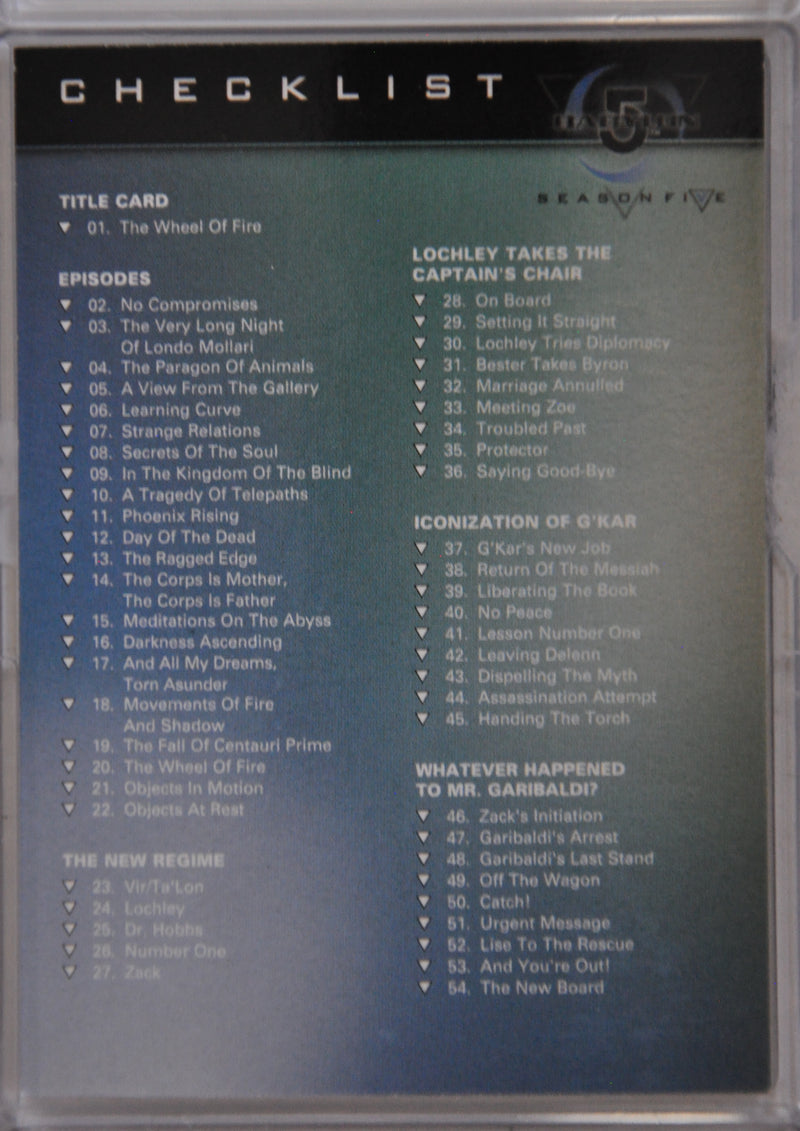 Babylon 5 Season 5 Skybox Base Card Set of 81   - TvMovieCards.com