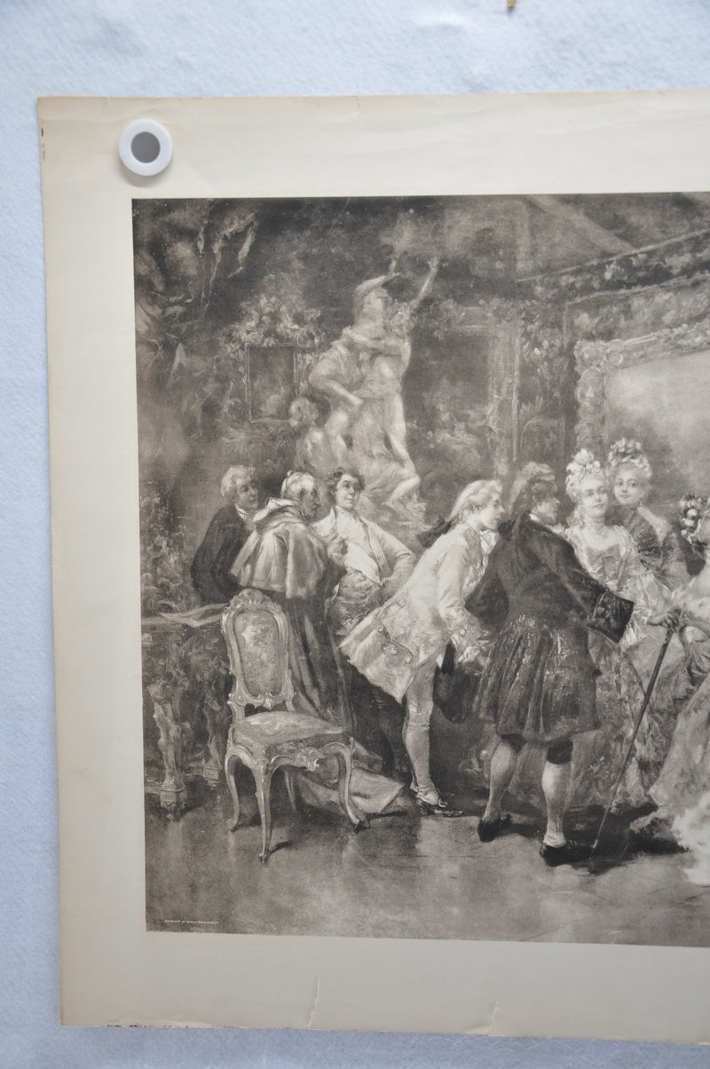 Vincente V. de Paredes "Royal Visitors in Watteau's Studio" Lithograph Art Print   - TvMovieCards.com