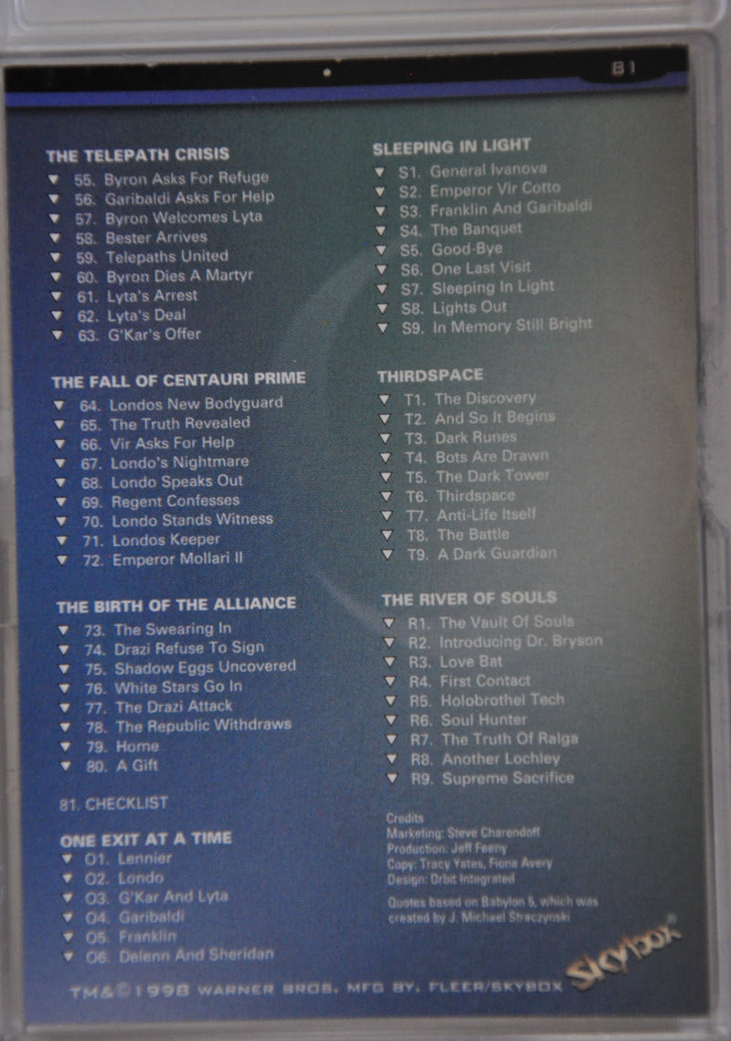 Babylon 5 Season 5 Skybox Base Card Set of 81   - TvMovieCards.com