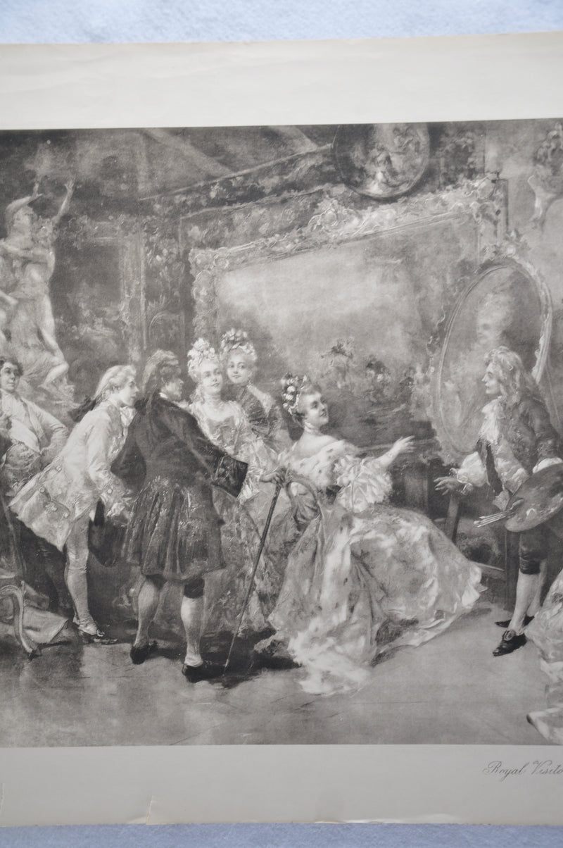 Vincente V. de Paredes "Royal Visitors in Watteau's Studio" Lithograph Art Print   - TvMovieCards.com