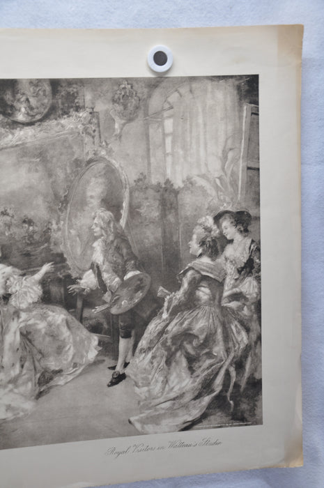 Vincente V. de Paredes "Royal Visitors in Watteau's Studio" Lithograph Art Print   - TvMovieCards.com