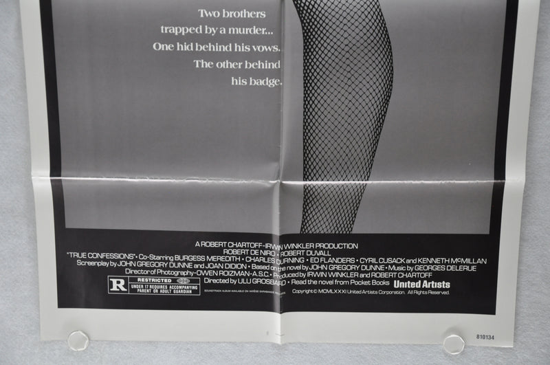 1981 True Confessions Original 1SH Movie Poster 27 x 41 Robert De Niro Duvall   - TvMovieCards.com