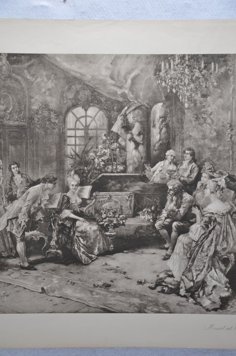 Vincente V de Paredes "Mozart at the Court of Marie Antoinette" Lithograph Print   - TvMovieCards.com