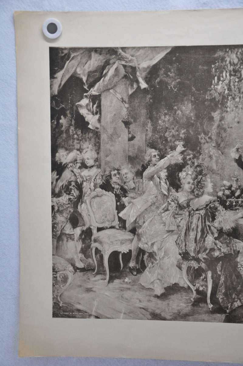 Vincente V. de Paredes "Favorite Party of Louis XV at Choisy" Lithograph Print   - TvMovieCards.com