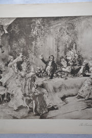 Vincente V. de Paredes "Favorite Party of Louis XV at Choisy" Lithograph Print   - TvMovieCards.com