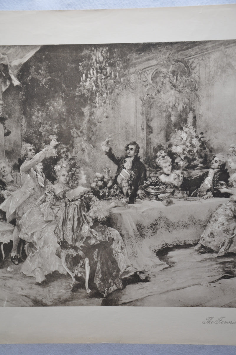 Vincente V. de Paredes "Favorite Party of Louis XV at Choisy" Lithograph Print   - TvMovieCards.com