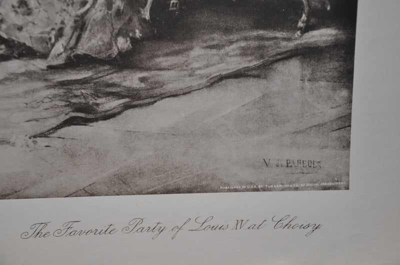 Vincente V. de Paredes "Favorite Party of Louis XV at Choisy" Lithograph Print   - TvMovieCards.com