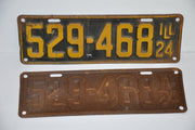 1924 Illinois License Plate Pair #529-468 Passenger Car Original Tag YOM Rat Rod   - TvMovieCards.com