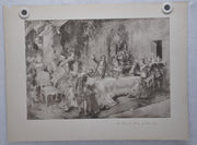 Vincente V. de Paredes "Favorite Party of Louis XV at Choisy" Lithograph Print   - TvMovieCards.com