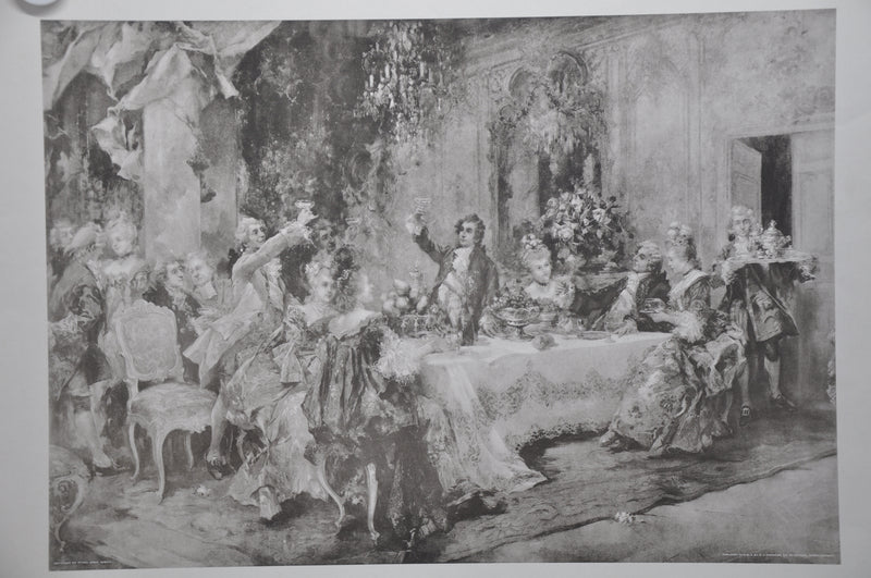 Vincente V. de Paredes "Favorite Party of Louis XV at Choisy" Lithograph Print   - TvMovieCards.com