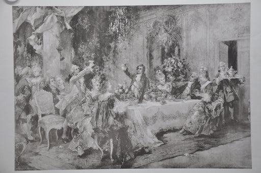 Vincente V. de Paredes "Favorite Party of Louis XV at Choisy" Lithograph Print   - TvMovieCards.com