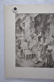 Vincente V. de Paredes "Favorite Party of Louis XV at Choisy" Lithograph Print   - TvMovieCards.com