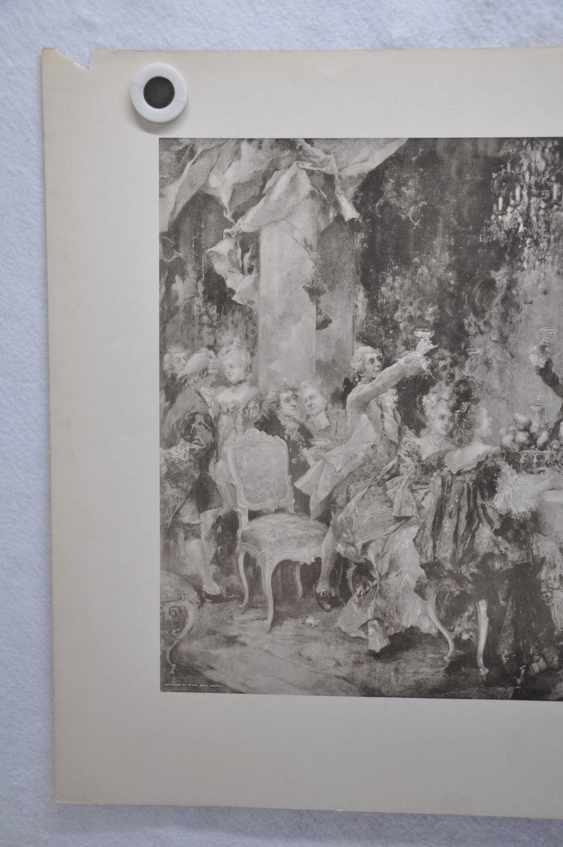 Vincente V. de Paredes "Favorite Party of Louis XV at Choisy" Lithograph Print   - TvMovieCards.com