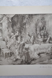 Vincente V. de Paredes "Favorite Party of Louis XV at Choisy" Lithograph Print   - TvMovieCards.com