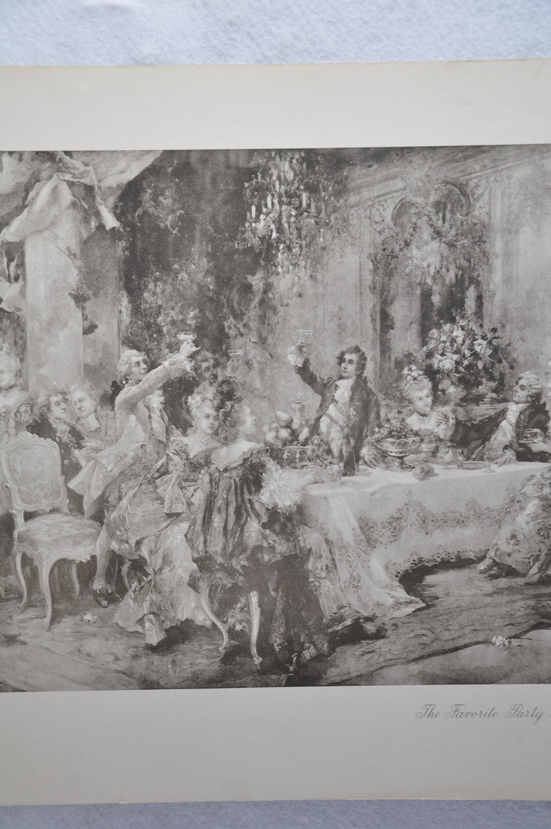 Vincente V. de Paredes "Favorite Party of Louis XV at Choisy" Lithograph Print   - TvMovieCards.com