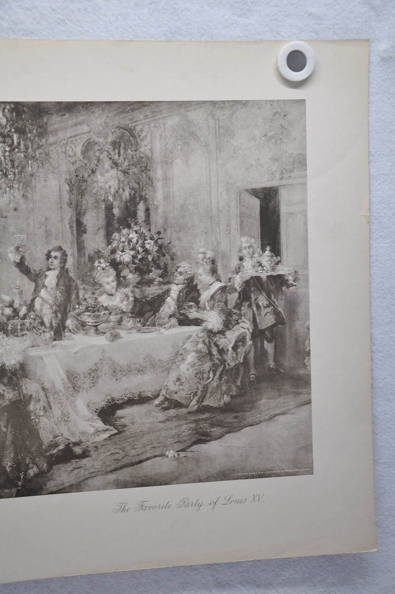 Vincente V. de Paredes "Favorite Party of Louis XV at Choisy" Lithograph Print   - TvMovieCards.com