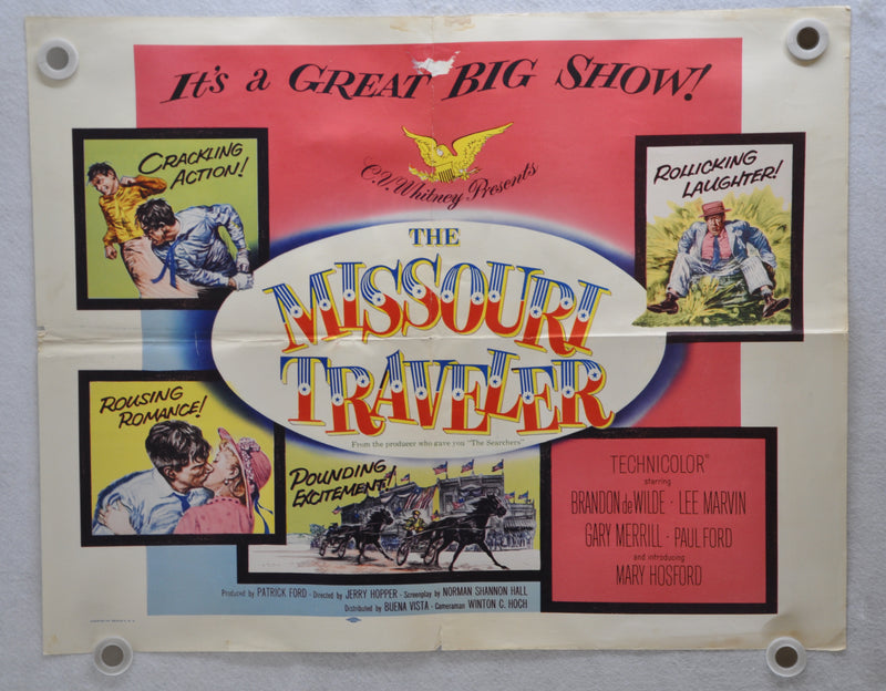 1958 The Missouri Traveller Original Half Sheet Movie Poster Brandon De Wilde   - TvMovieCards.com