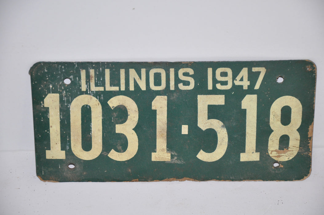 1947 Illinois License Plate #1031-518 Soy bean Pass Car Original Tag YOM Rat Rod   - TvMovieCards.com