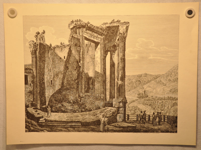 Luigi Rossini "Altra Veduta del Tempio Della Sibilla in Tivoli" Etching Print   - TvMovieCards.com