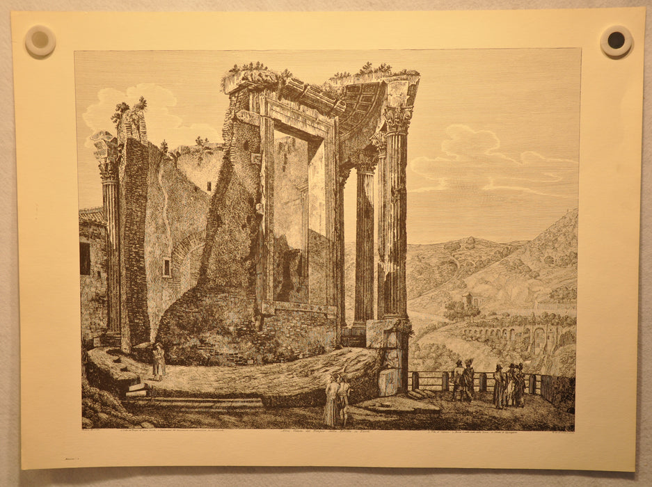 Luigi Rossini "Altra Veduta del Tempio Della Sibilla in Tivoli" Etching Print   - TvMovieCards.com