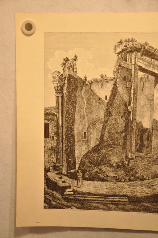 Luigi Rossini "Altra Veduta del Tempio Della Sibilla in Tivoli" Etching Print   - TvMovieCards.com