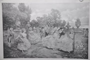 French "Playing Tag in the Garden " Lithograph Art Print 25 x 33   - TvMovieCards.com