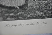 French "Playing Tag in the Garden " Lithograph Art Print 25 x 33   - TvMovieCards.com