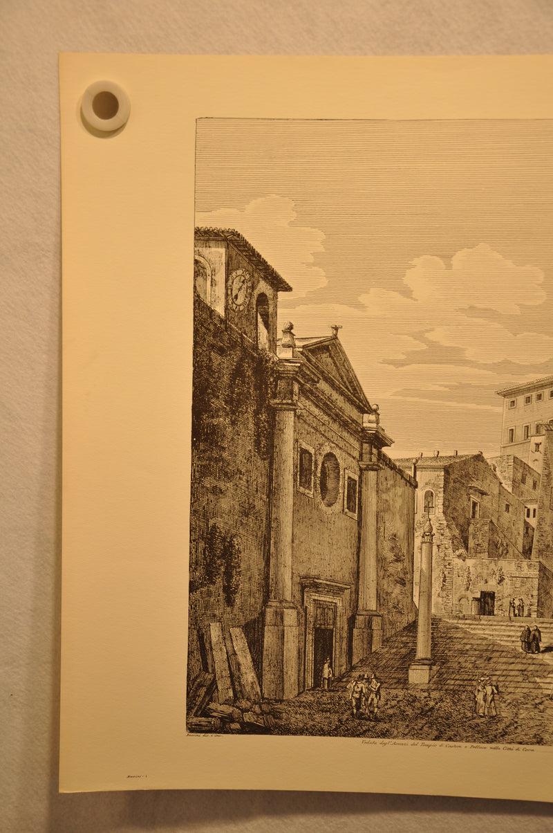 Luigi Rossini "Castore e Polluce nella Città di Cora" Etching Print   - TvMovieCards.com