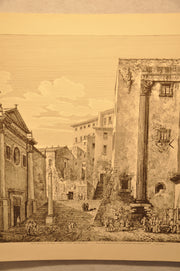 Luigi Rossini "Castore e Polluce nella Città di Cora" Etching Print   - TvMovieCards.com