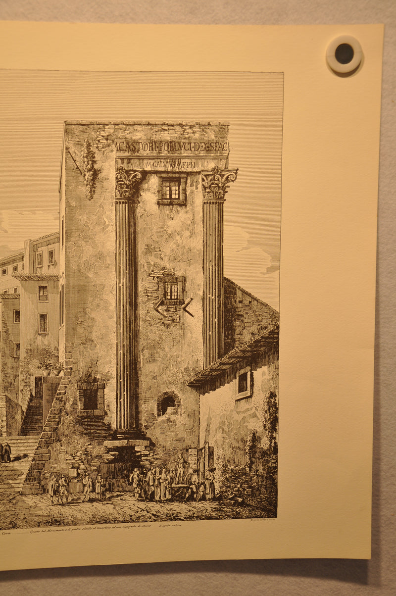 Luigi Rossini "Castore e Polluce nella Città di Cora" Etching Print   - TvMovieCards.com