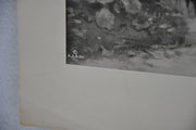 French "Blind Man's Buff " Lithograph Black & White Art Print 25 x 33   - TvMovieCards.com