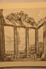 Luigi Rossini "Interno del Promao del Tempio di Ercole in Cora" Etching Print   - TvMovieCards.com