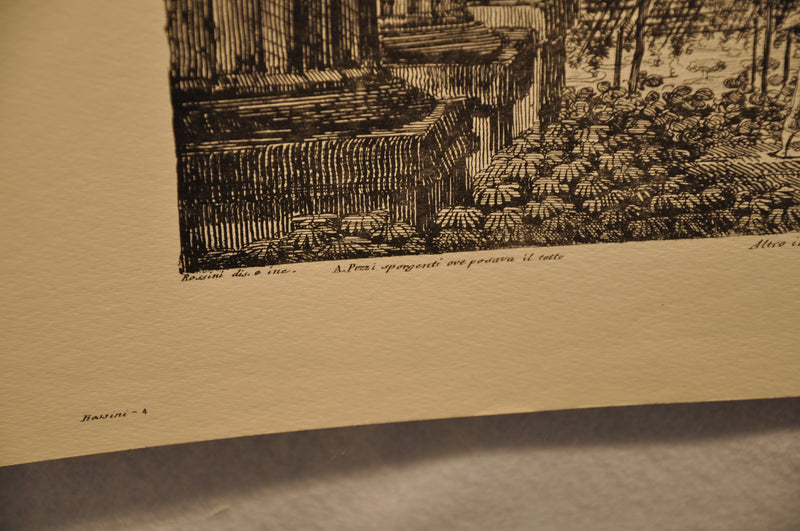 Luigi Rossini "Interno del Promao del Tempio di Ercole in Cora" Etching Print   - TvMovieCards.com