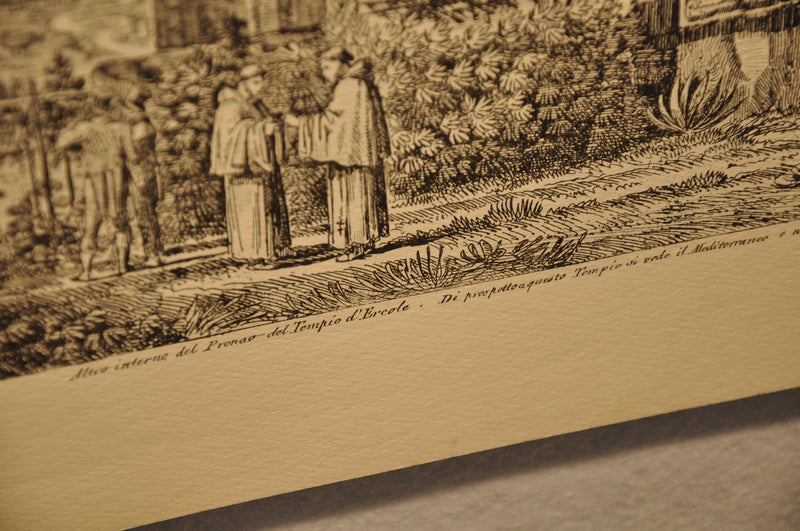 Luigi Rossini "Interno del Promao del Tempio di Ercole in Cora" Etching Print   - TvMovieCards.com