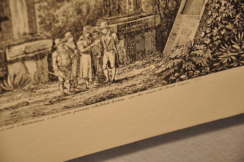 Luigi Rossini "Interno del Promao del Tempio di Ercole in Cora" Etching Print   - TvMovieCards.com