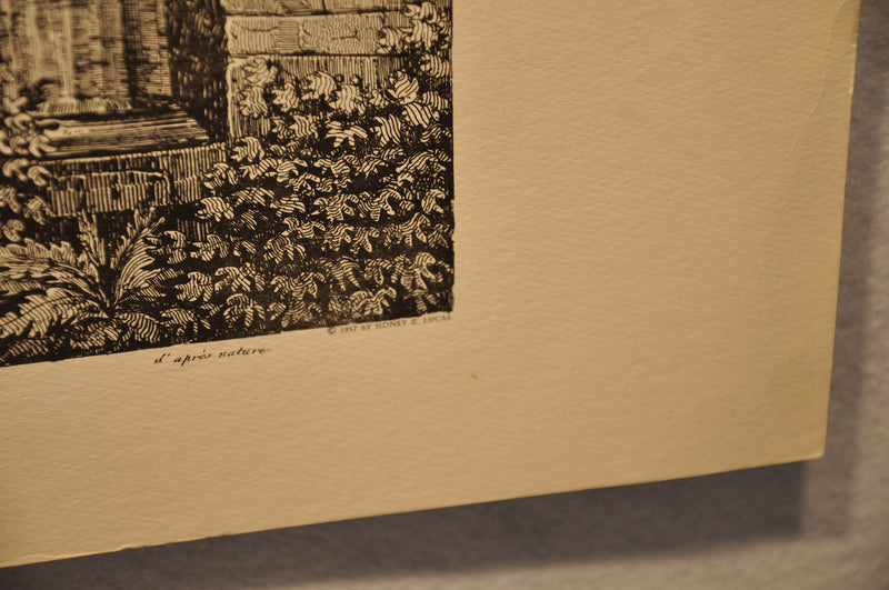 Luigi Rossini "Interno del Promao del Tempio di Ercole in Cora" Etching Print   - TvMovieCards.com