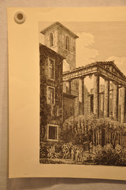 Luigi Rossini "Veduta da Ponente del Tempio di Ercole" Etching Print   - TvMovieCards.com