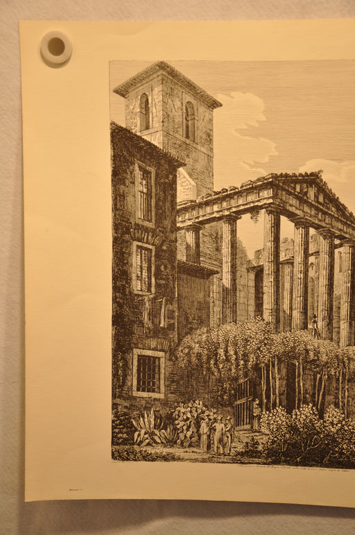 Luigi Rossini "Veduta da Ponente del Tempio di Ercole" Etching Print   - TvMovieCards.com