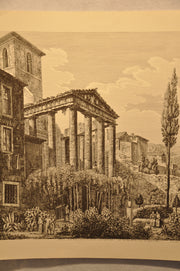Luigi Rossini "Veduta da Ponente del Tempio di Ercole" Etching Print   - TvMovieCards.com